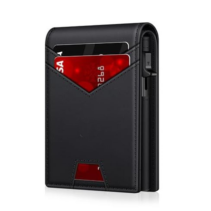 VaultGuard™ Leather RFID Pop-Up Wallet