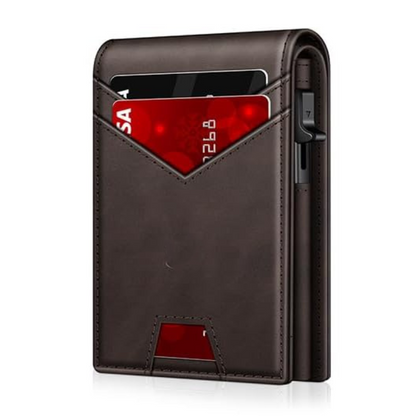 VaultGuard™ Leather RFID Pop-Up Wallet