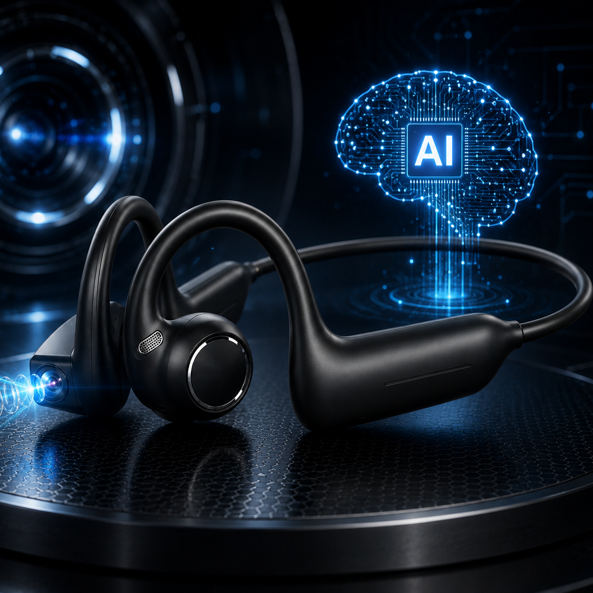 AI Smart Headphones with HD Camera and AI Voice Assistant