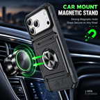MagSafe Wallet Armor Case™ – 360° Ring Stand + Card Holder Protection