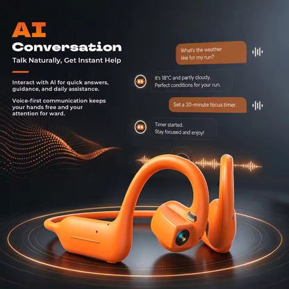 AI Smart Headphones with HD Camera and AI Voice Assistant