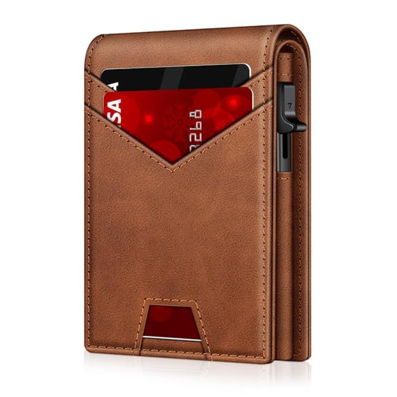 VaultGuard™ Leather RFID Pop-Up Wallet