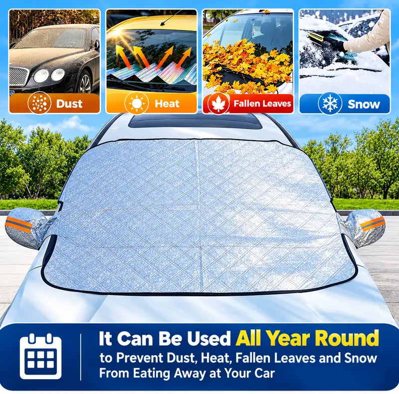 MagneticShield™ 3-Layer Windshield Snow Cover + Side Mirror Protectors