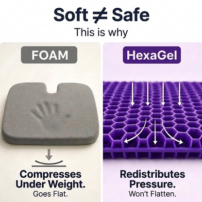 WelloCrest™ Double-Thick Hexa gel Seat Cushion