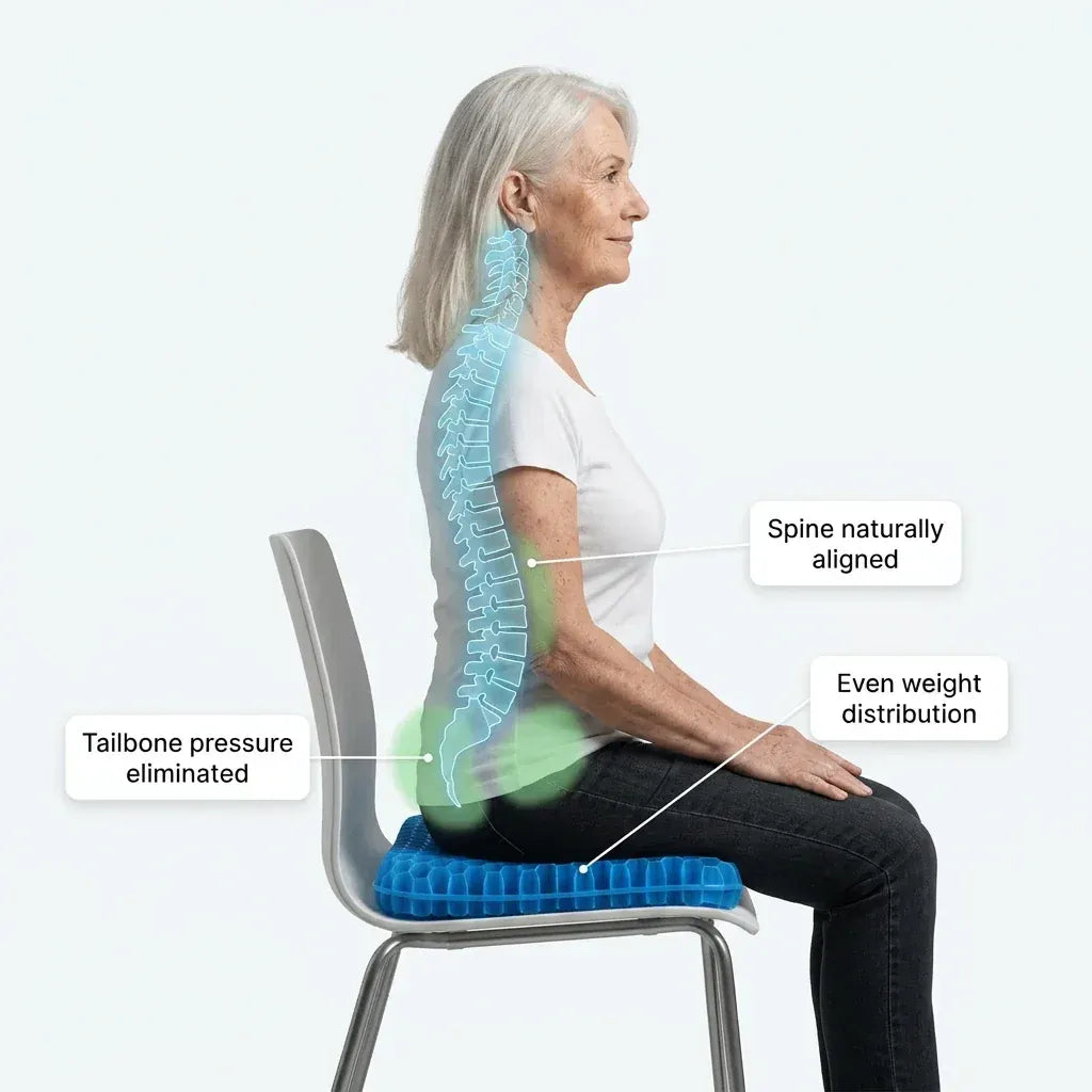 WelloCrest™ Double-Thick Hexa gel Seat Cushion