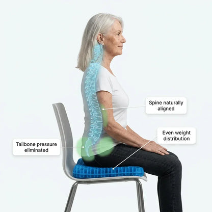 WelloCrest™ Double-Thick Hexa gel Seat Cushion